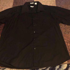 Gioberti Italian Button Down Dress Shirt 2X Black Single Needle Stiching